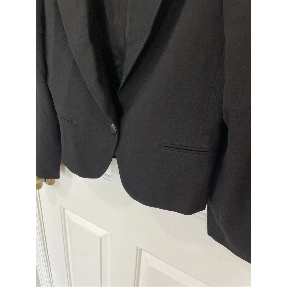 Vintage Christian Dior Wool Blazer Jacket Womens 10 Black Button Professional